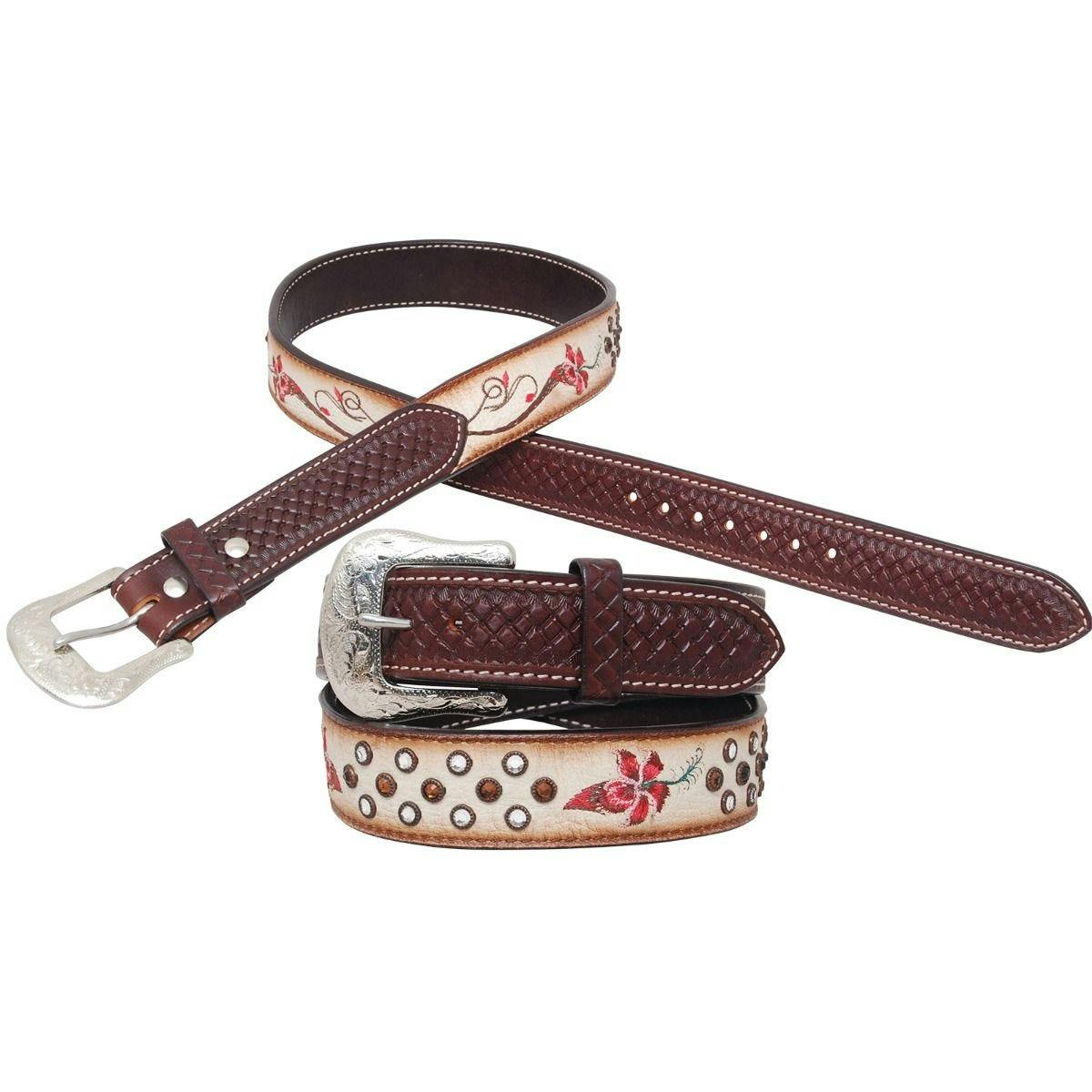 Fire Lily Embroidered Belt